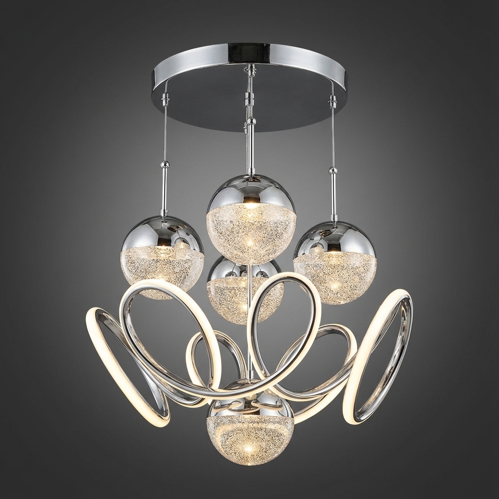 Krom Küre Halka Avize